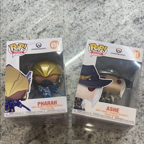 Funko Overwatch Pharah and Ashe Figures - Gold and Blue - Picture 1 of 5